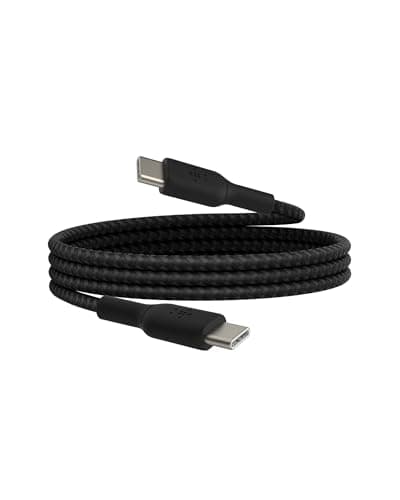 Belkin Apple Certified Braided USB-C to USB-C Cable (1M) for iPhone 17, Air, Pro, Pro Max, 16, 15, Samsung Galaxy S25, S24, Galaxy Note, Google Pixel 10, iPad Pro | 2 Years Warranty | Black