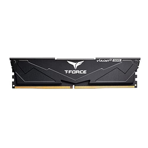 TeamGroup T-Force Vulcan 16GB 6000MHz (6000MT/s) CL38 Black DDR5 UDIMM Desktop Gaming Memory, Metal Heatsink, ECC, XMP 3.0/AMD Expo, Compatible with Intel/AMD CPU, High Performance, Low Latency RAM