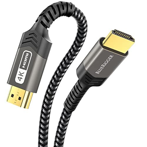 BlueRigger Ultra Series (Braided-Nylon) 4K HDMI Cable/HDMI Cord (10 feet / 3 Meters, HDMI to HDMI, TOP Series) supports (4K@60HZ,1080p FullHD, UHD/Ultra HD, 3D, High Speed with Ethernet, ARC, PS4, XBOX, HDTV)