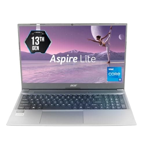 acer Aspire Lite, Intel Core i5 13th Gen - 1334U, 16GB RAM, 512GB SSD, Full HD 15.6"/39.62 cm, Windows 11 Home, Steel Gray, 1.59 KG, AL15-53, Metal Body, 36 WHR, Thin and Light Premium Laptop
